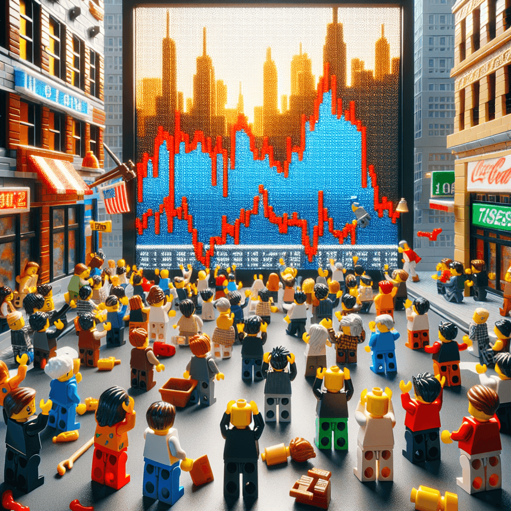 Stock crash day in lego style
